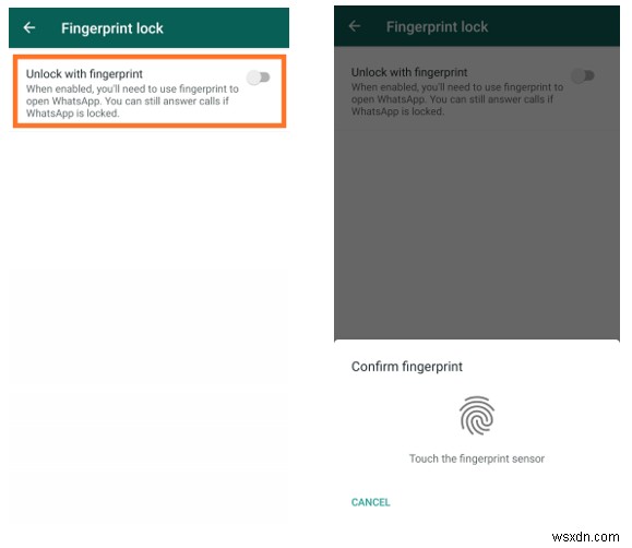 Android पर WhatsApp फ़िंगरप्रिंट लॉक अपडेट