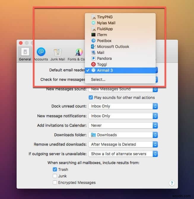 आपके Mac के डिफ़ॉल्ट एप्लिकेशन बदलने के चरण