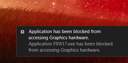 कैसे ठीक करें  एप्लिकेशन को ग्राफिक्स हार्डवेयर तक पहुंचने से रोक दिया गया है 