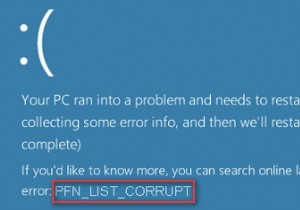 पीएफएन लिस्ट करप्ट ब्लू स्क्रीन एरर विंडोज 10
