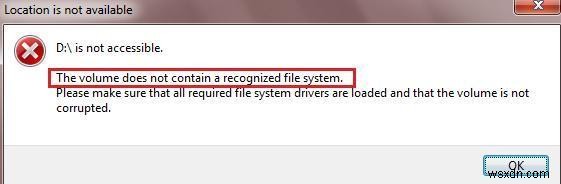 वॉल्यूम को कैसे ठीक करें जिसमें विंडोज 10 पर एक मान्यता प्राप्त फ़ाइल सिस्टम त्रुटि शामिल नहीं है