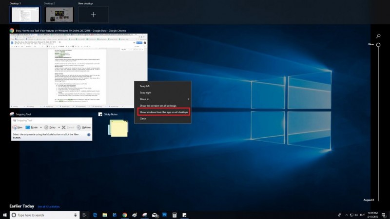 Windows 10 पर टास्क व्यू सुविधाओं का उपयोग कैसे करें?