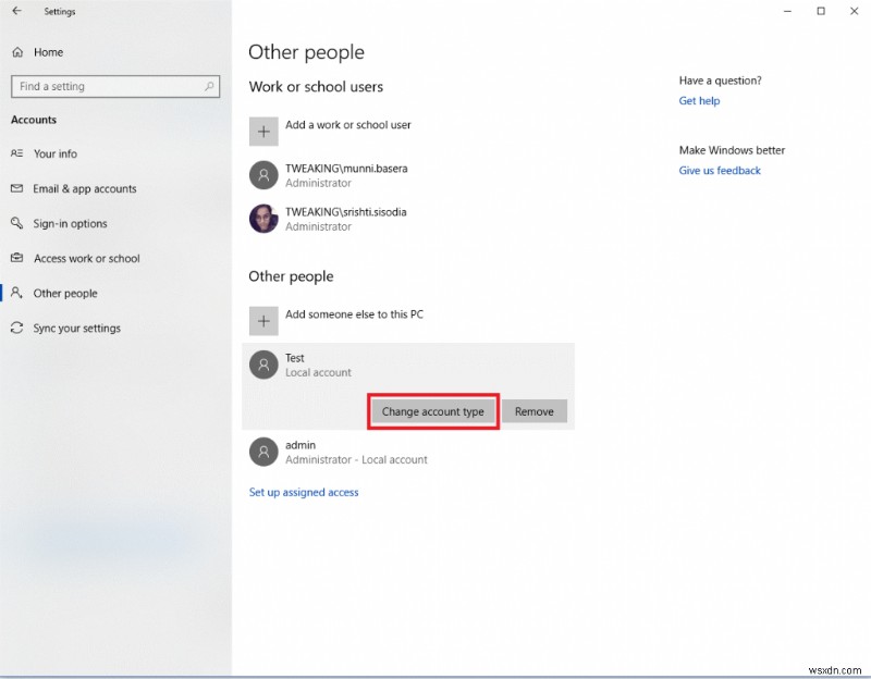 विंडोज 10 में यूजर अकाउंट टाइप कैसे बदलें