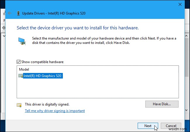 Windows 10 पर मैन्युअल रूप से  द ड्राइवर बीइंग इंस्टालेशन इस नॉट वैलिडेटेड फॉर दिस कंप्यूटर  एरर फिक्स करें
