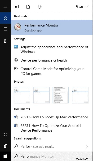 Windows 10 पर प्रदर्शन मॉनिटर खोलने के तरीके