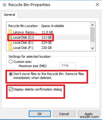 विंडोज़ 10 में फ़ाइलों को रीसायकल बिन में भेजे बिना सीधे डिलीट करें