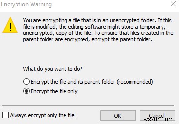 Windows 10 में किसी फ़ाइल को कैसे एन्क्रिप्ट करें?