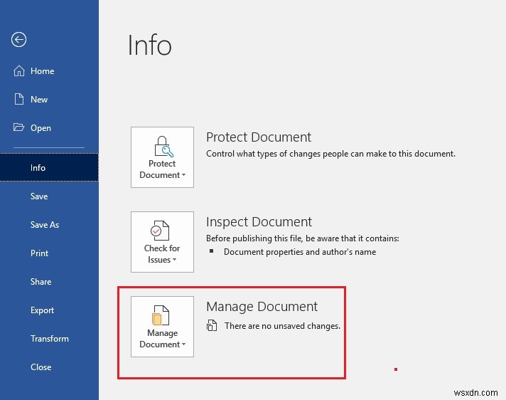 Windows 10 पर सहेजे न गए Word दस्तावेज़ को पुनर्प्राप्त करने के चरण