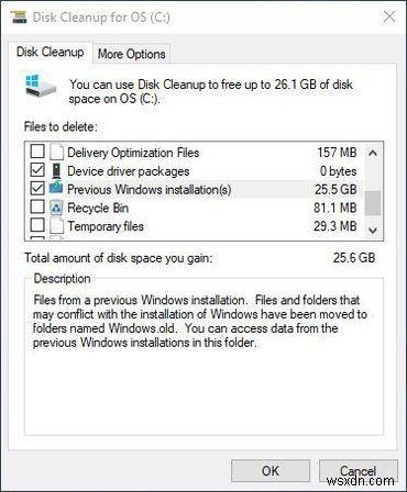 Windows 10 अप्रैल अपडेट प्राप्त करने के बाद स्टोरेज स्पेस को कैसे पुनः प्राप्त करें