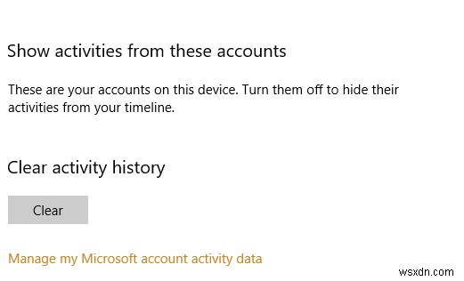 क्या Windows 10 ऑपरेटिंग सिस्टम मेरी गतिविधि के इतिहास में उपयोगकर्ता जानकारी प्राप्त करता है?