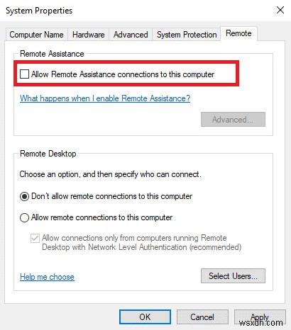 Windows 10 में दूरस्थ सहायता को सक्षम और अक्षम करने के चरण