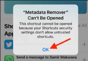 iOS में अविश्वसनीय शॉर्टकट की अनुमति कैसे दें
