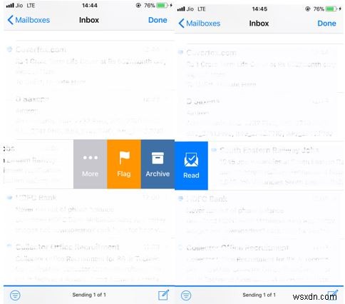 iPhone पर ईमेल ऐप में स्वाइप विकल्प कैसे बदलें