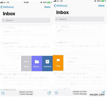 iPhone पर ईमेल ऐप में स्वाइप विकल्प कैसे बदलें