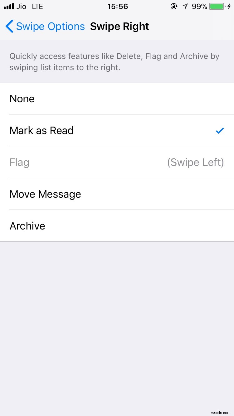 iPhone पर ईमेल ऐप में स्वाइप विकल्प कैसे बदलें