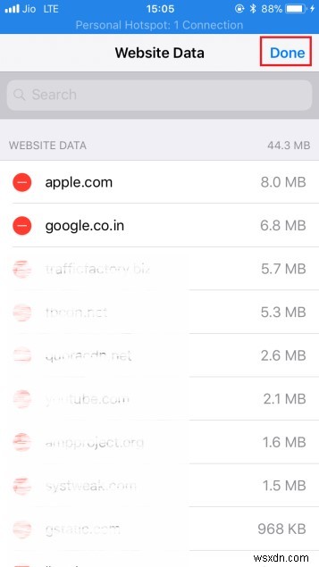iPhone पर विशिष्ट वेबसाइटों के लिए डेटा कैसे साफ़ करें