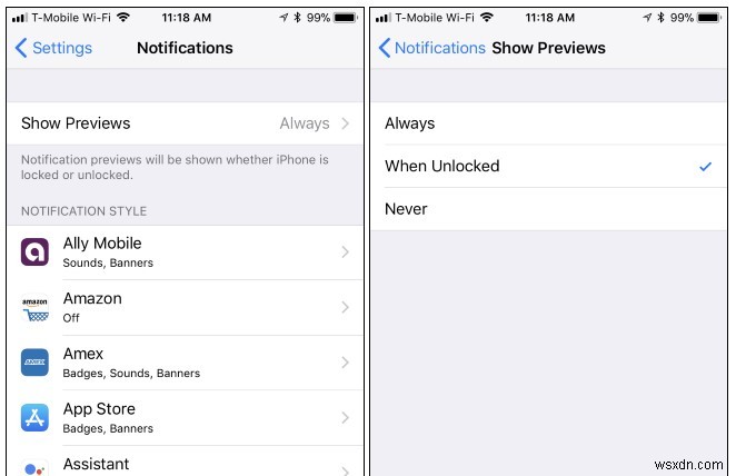 iPhone की लॉक स्क्रीन से संवेदनशील जानकारी पूर्वावलोकन कैसे छिपाएं