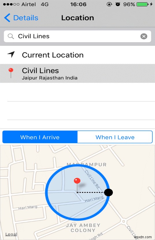 किसी स्थान पर पहुंचने पर अपने iPhone पर रिमाइंडर कैसे प्राप्त करें