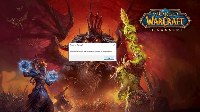 Warcraft की दुनिया 3D त्वरण त्रुटि को शुरू करने में असमर्थ थी [FIXED]