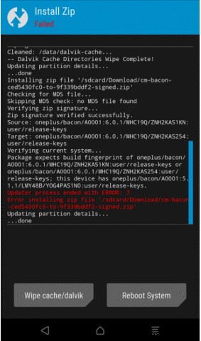 एंड्रॉइड पर कस्टम रोम इंस्टॉल करते समय त्रुटि 7 TWRP को कैसे ठीक करें