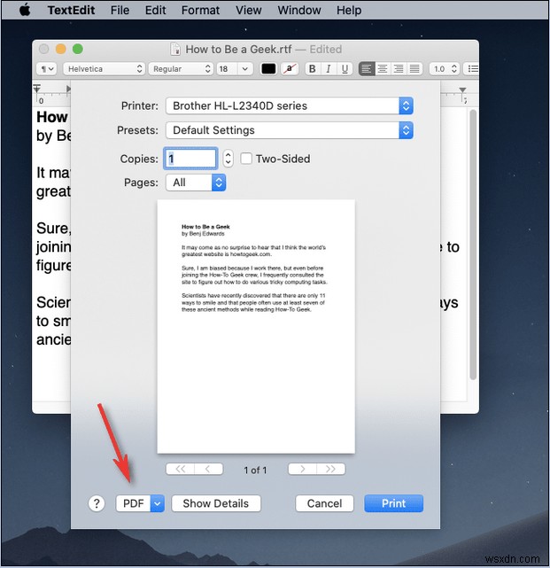 MacOS पर PDF में कैसे प्रिंट करें 