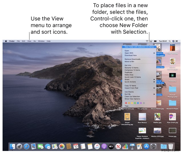 मैक पर फाइल्स और फोल्डर्स को कैसे व्यवस्थित करें 