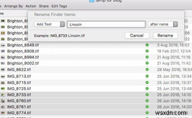मैक पर एक साथ कई फाइलों का नाम कैसे बदलें