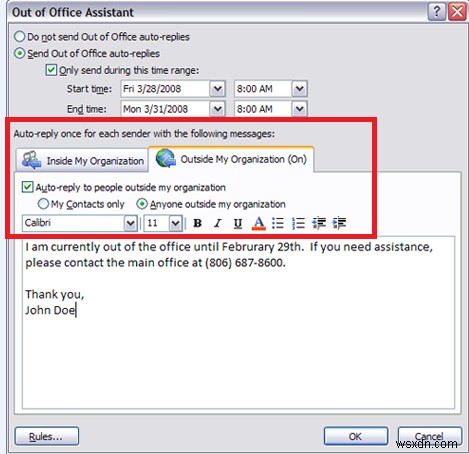 आउटलुक 2016, 2013, 2010 और 365 में  आउट ऑफ ऑफिस असिस्टेंट  का उपयोग कैसे करें 
