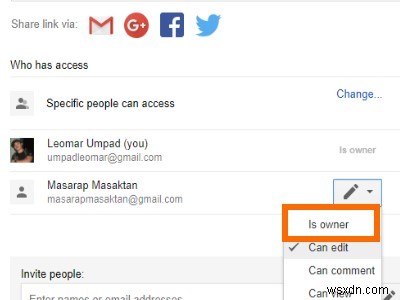 Google डिस्क फ़ाइल का स्वामी कैसे बदलें