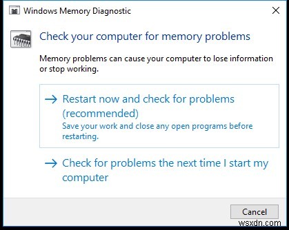 Windows मेमोरी डायग्नोस्टिक टूल के साथ RAM के प्रदर्शन की जांच कैसे करें