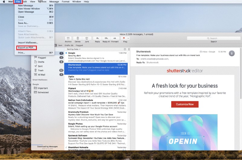 ईमेल को PDF में कैसे बदलें