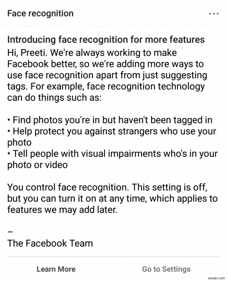Facebook खाते से चेहरे की पहचान को कैसे अक्षम करें?