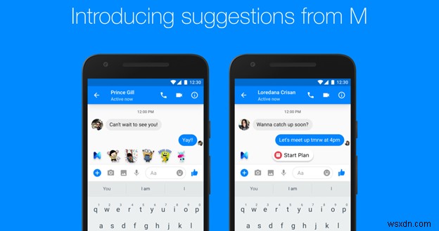 Facebook Messenger के M सुझावों को टॉगल करके चालू करें