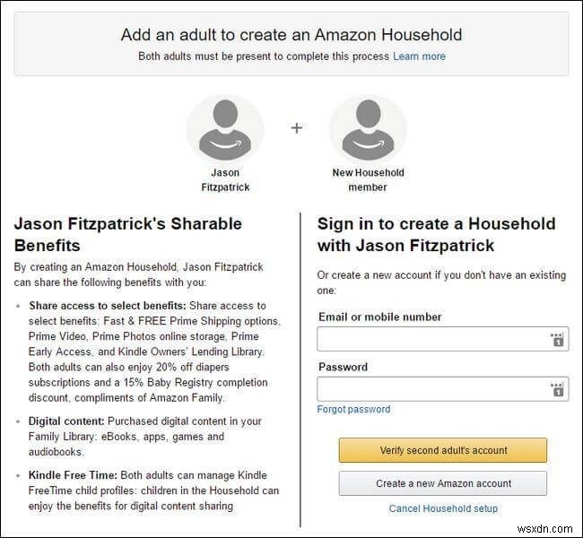 प्राइम के लाभों को परिवार के सदस्यों के साथ साझा करने के लिए Amazon परिवार का उपयोग कैसे करें