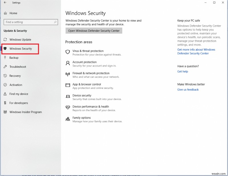 Windows 10 में Windows अद्यतन और सुरक्षा सेटिंग्स का उपयोग कैसे करें?