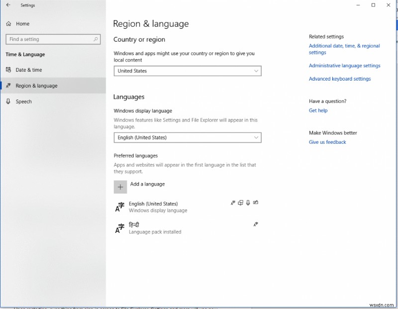 Windows 10 में डिफ़ॉल्ट भाषा कैसे बदलें?
