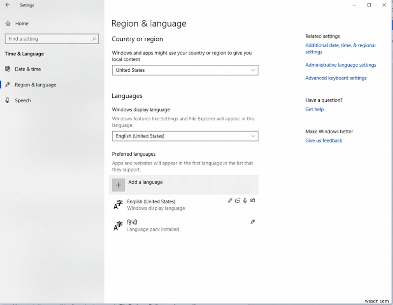 Windows 10 में डिफ़ॉल्ट भाषा कैसे बदलें?