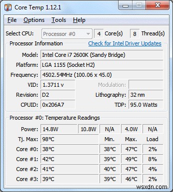 विंडोज 10, 7, 8 पीसी के लिए 15 सर्वश्रेष्ठ सीपीयू तापमान मॉनिटर सॉफ्टवेयर