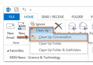 MS Outlook:आपके ईमेल को व्यवस्थित रखने के लिए वार्तालाप क्लीनअप टूल