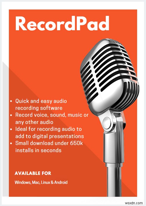रिकॉर्डपैड - एक अद्भुत ऑडियो रिकॉर्डिंग सॉफ्टवेयर