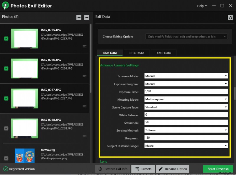 Windows पर RAW इमेज EXIF ​​मेटाडेटा को बैच कैसे संपादित करें