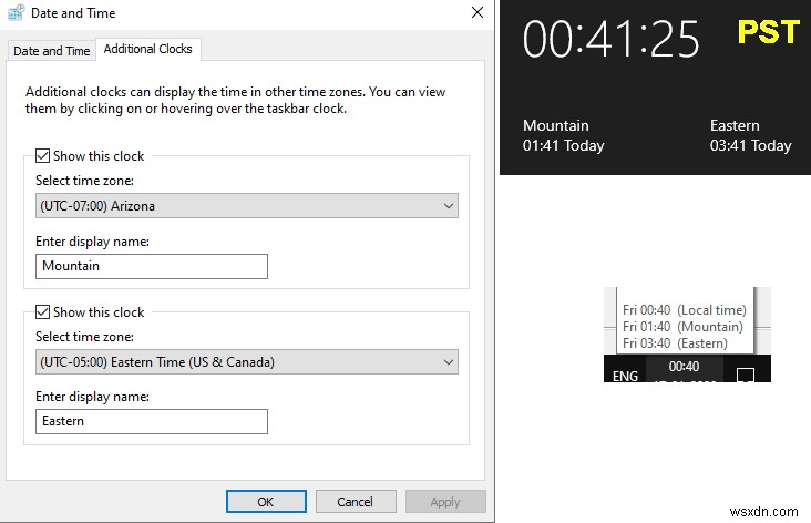 Windows 10 टास्कबार पर एक से अधिक घड़ियां कैसे दिखाएं?