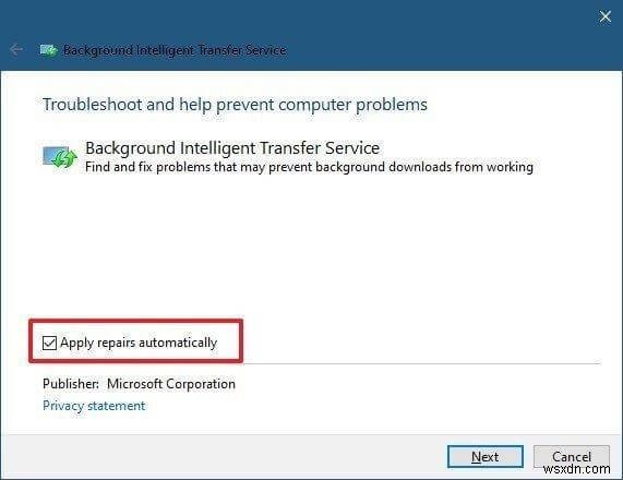 Windows 10 में बैकग्राउंड इंटेलिजेंट ट्रांसफर सर्विस (BITS) को कैसे ठीक करें