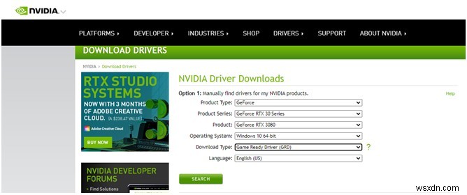 एनवीडिया GeForce RTX 3080 ड्राइवर कैसे डाउनलोड करें