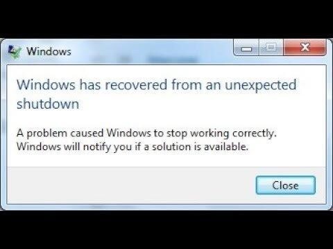 अप्रत्याशित शटडाउन त्रुटि से पुनर्प्राप्त Windows को कैसे ठीक करें