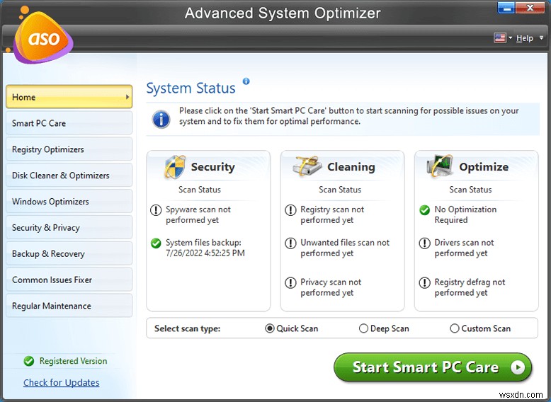 उन्नत सिस्टम ऑप्टिमाइज़र के साथ Windows प्रदर्शन सुधारें