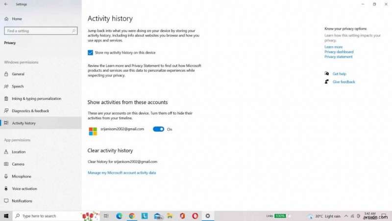 Windows 10 PC पर गतिविधि इतिहास कैसे देखें