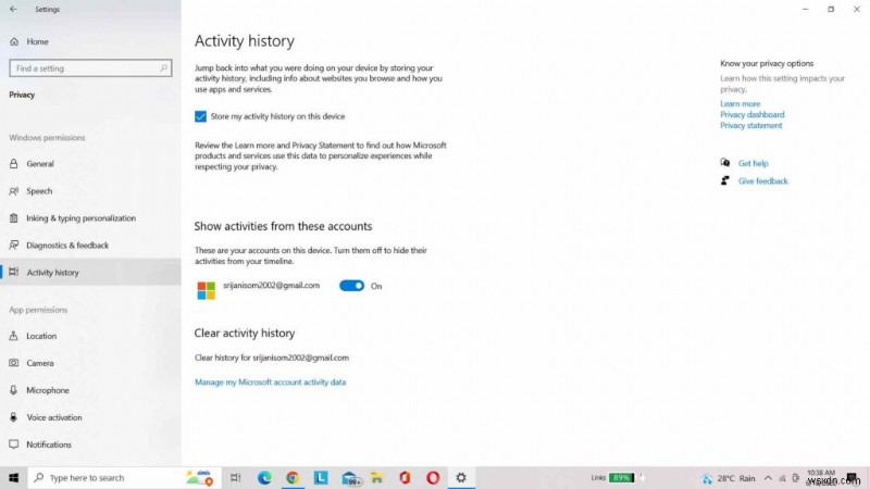 Windows 10 PC पर गतिविधि इतिहास कैसे देखें