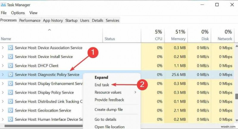 डायग्नोस्टिक नीति सेवा उच्च CPU और मेमोरी उपयोग को कैसे ठीक करें