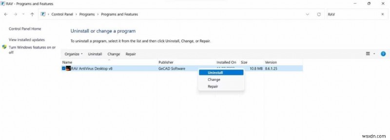 अपने पीसी पर RAV एंटीवायरस को कैसे अनइंस्टॉल करें?